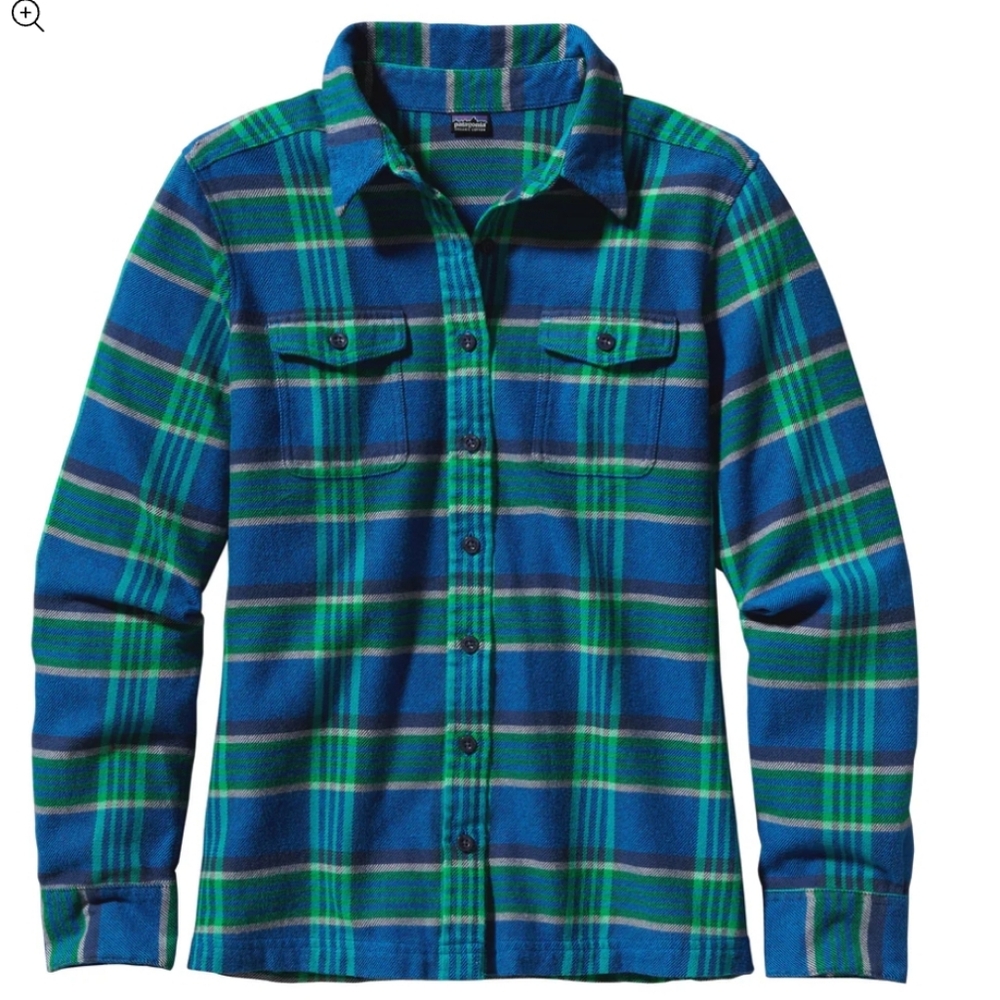 Patagonia Womens Long Sleeved Organic Cotton Flannel Shirt